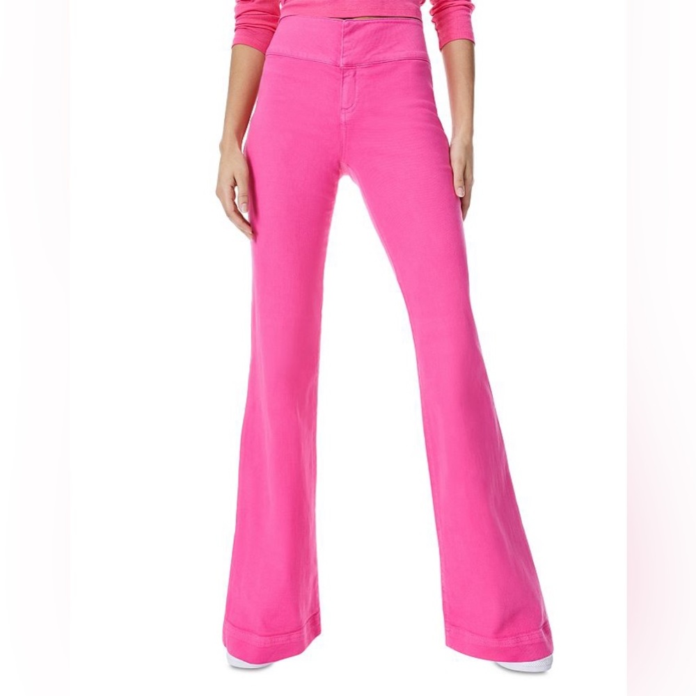 Alice + Olivia pink flared jeans